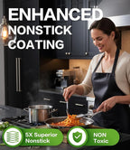 Non Stick Frying Pans with Lids, 8 Inch Fry Pan, Hybrid Large Frying Pan with Lid, Nonstick Skillet Stainless Steel, Dishwasher & Oven-Safe, Induction Compatible Cooking Pan