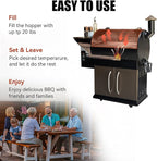 Z GRILLS Wood Pellet Grill Smoker with PID Control, Rain Cover, 700 sq. in Cooking Area for Outdoor BBQ, Smoke, Bake and Roast, 700D