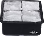 Silicone Ice Cube Trays Large for Whisky(2.5-Inches) - Whiskey Ice Cube Mold, With Easy Release Ice Cubes for Whiskey and For Cocktail,Food Grade (Black 1 Tray)