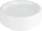 PLASTICPRO Round Plastic Plates Microwaveable, Disposable, White, Dinnerware (100, 10" Inch Plates)