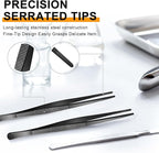 Yaomiao 4 Packs 10 Inch Bar Tweezers Black Cocktail Tongs Long Garnish Tweezers Stainless Steel Bartender Kitchen Cooking Tongs for Cocktail Food Fruit Korean BBQ Bartender Chef, Multi-use
