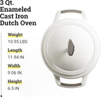 Lodge USA Enamel Dutch Oven 3 qt., White
