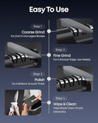 Electric Knife Sharpener for Kitchen Knives, 3-Stage Professional Knife Sharpening System with 100% Diamond Abrasives, 20° Precision Knife Sharpening Angle Guide, afilador de cuchillos electrico