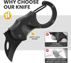 2 Pack Small Pocket Knife Gifts for Men & Women, Folding Box Cutter, Birthday & Christmas Stocking Stuffers Gifts Idea for Wife Husband Dad Mom (Black & Red)