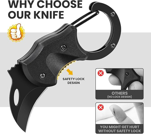 2 Pack Small Pocket Knife Gifts for Men & Women, Folding Box Cutter, Birthday & Christmas Stocking Stuffers Gifts Idea for Wife Husband Dad Mom (Black & Orange)