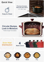 LE TAUCI 3 Quart Ceramic Dutch Oven - Lightweight, Non-Toxic, No Seasoning Needed- Oven, Microwave & Dishwasher Safe, Dutch Oven Pot with Lid for Sourdough, Soup & Stew, Midnight Blue