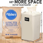 WHITE FEATHER SUPPLIES 2 PC [6.5L / 220 Oz] Large Flour Sugar Storage Containers - Leak Proof, BPA Free, Clear Plastic Food Storage Containers with Lids Airtight - Bulk Storage for Kitchen and Pantry