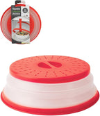 Tovolo Microwave Splatter Cover for Food, Medium (Candy Apple Red) - Collapsible & Vented Silicone Splatter Guard Lid - Microwave Plate & Dish Cover with Handle - BPA-Free Kitchen Gadget for Meal Prep
