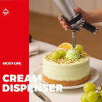 Professional Aluminum Whipped Cream Dispenser - 500 mL/1 Pint,Leak-Free Whipped Cream Maker Canister with 8 Decorating Nozzles & Cleaning Brush - N2O Chargers (Not Included) (Silver, 500ml)