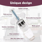 Food Chopper Vegetable Cutter with Container Onion Veggie Garlic Nut Dicer Manual Hand, White