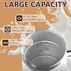 Milk Frother and Steamer, Non-Slip Stylish Design, Hot & Cold Milk Steamer with Temperature Control, Auto Shut-Off Frother for Coffee, Latte, Cappuccino, Macchiato (white)