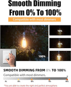 Lumiverse 60 Pack E26 led Bulb 60 watt dimmable Vintage LED Edison Bulbs 5.5W, 60W Equivalent, 2700K Soft White, Antique Style ST19/ST58 LED Light Filament Bulbs, CRI 90+, E26 Base