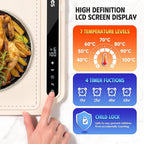 Electric Warming Tray, Portable Silicone Food Warming Mat, Versatile Full Surface Heating Food Warmer with 7 Level Temperature and 6 Hours Timer (White)