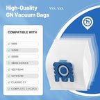 14 Pack 3D GN Vacuum Dust Bags Replacements for Miele Classic C1, Complete C2 C3, S227 S240, S270, S400, S400i, S600, S2, S5, S8 Series 4 Motor Protection Filters,4 AirClean Filters