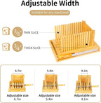 AISHIY 2025 Updated Bread Slicer - Adjustable Thickness and Width, Plug-in Slicing Guide Design, Cutting Board with Crumb Tray, Ideal for Homemade Bread, Cakes, Bagels, and More
