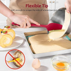 U-Taste Silicone Baking Spatula Set: 480ºF High Heat Resistant, Food Grade Flexible Rubber Kitchen Cooking Mixing Scraper, Food Grade Seamless Utensil for Nonstick Cookware Set of 3 (Red)