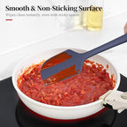 600ºF Heat Resistant Spatula, 11.34 inch High Heat Food Safe Semless Kitchen Silicone Scraper for Cooking Baking Mixing Scraping Stirring Nonstick Cookware Pan Bowl (Midnight Blue)