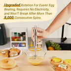 2025 New Upgraded Stainless Steel Semi-Automatic Whisk - Easy to Use Whizzy Whisk,Versatile Wisker Tool for Cooking,Kitchen Essential Egg Beater for Baking,Whisking,Beating & Stirring (10in）