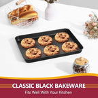 P&P CHEF 10.5 Inch Baking Cookie Sheet Pan, Carbon Steel Oven Tray, Non Stick Bakeware for Cooking Baking Bread Meat Vegetables, Sturdy & Healthy, Easy Clean, 1Pc