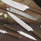 Natura Series 15 PCS Knife Block Set, Ultra Sharp High Carbon Stainless Steel with Wood Handle