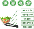 PARTY BARGAINS 8.5 Inches Plastic Serving Tongs, 6 Pack, Premium Quality & Heavy-Duty Black Plastic Tongs for BBQ, Salads, Grilling, Buffets, & Kitchen