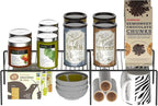 Kitchen Cabinet Expandable Shelf Organizers Set of 4, Adjustable Metal Wire Pantry Storage Shelves, Plate Dish Organizer Rack for Cabinets, Cupboard, Counter, Freezer, Countertop, Black