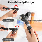 Can Opener, Safe Side Cut Manual Can Opener with Durable Sharp Blade, Smooth Edge Cutting, Effortless Big Knob, Comfortable Grip Handle, Black