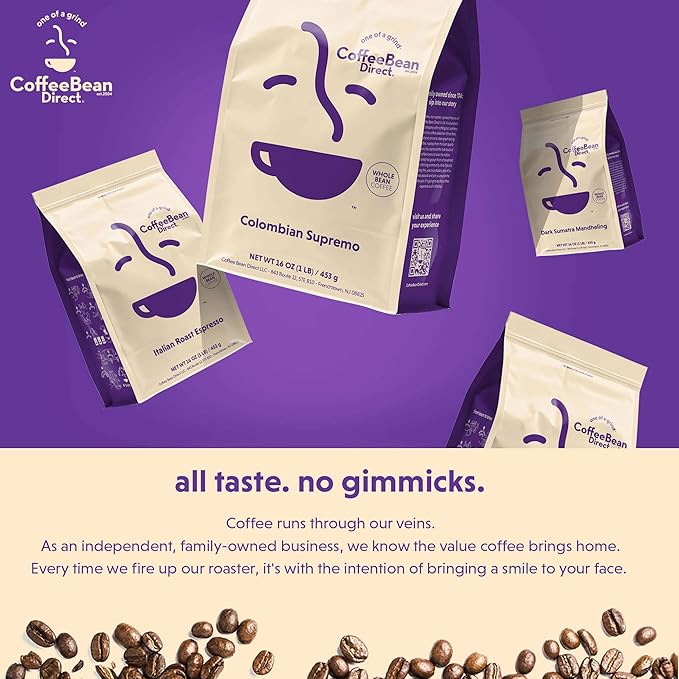 Coffee Bean Direct Dark Sumatra Mandheling, Whole Bean Coffee, Arabica Coffee, Dark Roast, 5 Pound Bag (Pack of 1)