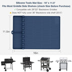 Silicone Griddle Tools Mat for Blackstone - Large Silicone Spatula Mat with Drip Pad - Griddle Mats BBQ Grill Accessories - Side Shelf Mats Grill Pad for Blackstone Griddles Accessories (Blue)