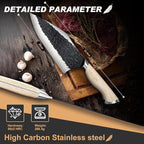Golden Bird Meat Cleaver Knife - 8 Inch Viking Knife, Full Tang Butcher Knives for Meat Cutting, High Carbon Steel Cleaver with Ergonomic Wood Handle,Great for Outdoor Camping,Christmas Gifts for Men