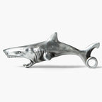 Great White Shark Bottle Opener - Heavy Duty Beer & Soda Cap Opener - Unique Ocean Theme Bar Tool - Fun Beach House Kitchen Gadget Gift (Antique Silver)