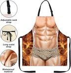 Funny Men Cooking Grilling Aprons Muscles Guy BBQ Funny Gag Gifts for Christmas, White Elephant Gift Exchange (Muscleman 2, One Size)