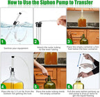 14” Auto Siphon-3/8” Racking Cane, Wine Siphon Pump with 5.5FT Tubing, Auto Siphon Clamp, Cleaning Brush, Airlock for Fermenting with Stoppers & Grommets, Siphoning Kit for Wine Making Homebrew