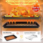 2 Pack Quarter Sheet Pan 12.8x9, Cookie Sheets for Baking 0.8mm Thick Non Stick Baking Sheets for Oven Heavy Duty Baking Trays