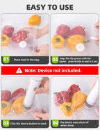Vacuum Sealer Bags, Reusable Vacuum Zipper Bag, BPA Free Heavy Duty Vacuum Storage Bag for Food 15 Bags (15 Medium Bags (10.24x11.02 in))