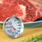 Escali AH1 Stainless Steel Oven Safe Meat Thermometer, Extra Large 2.5-inches Dial, Temperature Labeled for Beef, Poultry, Pork, and Veal Silver NSF Certified