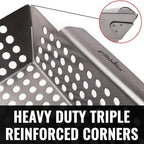 Grillaholics Vegetable Grill Basket for Outdoor Grill - Extra Large, Heavy-Duty Stainless Steel Veggie Grilling Basket with Handles