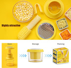 Corn Peeler Stripper for Corn on the Cob, Stainless Steel Corn Cob Stripping Tool, Corn Thresher with Bowl No Splash No Waste