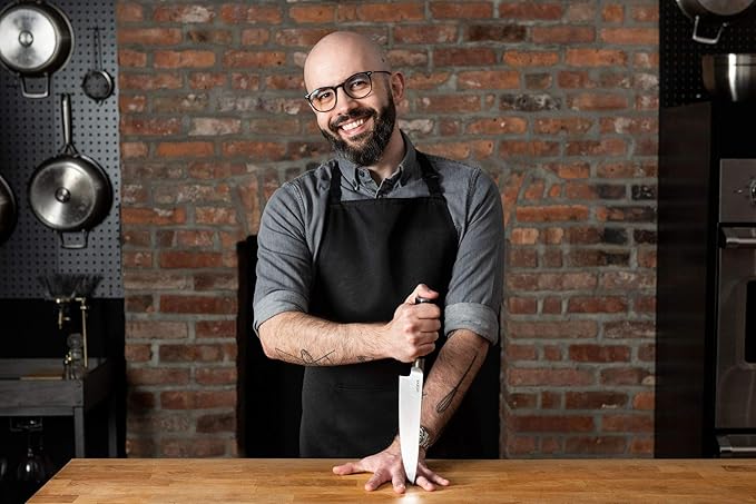 Babish 8-Inch Chef Knife – High-Carbon German 1.4116 Steel Kitchen Knife – Professional Cutlery for Precise Slicing and Chopping