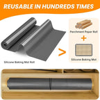 Silicone Baking Mat Roll- Cut To Size Silicone Mat - Reusable Baking Mat, Silicone Pastry Mats for Rolling Dough, Non Stick Food Grade Silicone Sub Mat Roll, Kitchen Counter Mat