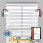 Persilux Zebra Blinds for Windows, Cordless Roller Blinds (50" W x 72" H, White) Light Filtering Sheer Window Treatments, Light Control for Day and Night, Room Darkening Roller Shades for Windows