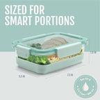 Ello Duraglass 3.4 Cup Meal Prep Sets 10Pc, 5 Pack Set- Glass Food Storage Container with Silicone Boot and Airtight BPA-Free Plastic Lids, Dishwasher, Microwave, and Freezer Safe, Garden Goals