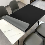 Leather Table Cover,1.8mm Thick,30x48 Inch Desk Cover,Large Desk Mat,Table Protector,Table Cover Protector,Table Top Protectors for Wood,Desk Writing Mat(Black+Gray,30x48)