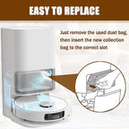 8 Pack Dust Bags Compatible with Dreametch L20 Ultra L10 Ultra L10s Ultra X10 Plus X20 Pro S10 Pro Robot Vacuum, Self-Emptying Base Vacuum Bags Replacement Accessory Parts