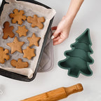 Operitacx Christmas Tree Cake Mold, Non-Stick Christmas Tree Cake Pan Silicone Mold for Cake, Baking Mold for Cake Candy Xmas Holiday Baking Supplies (8.2x10.6inch)
