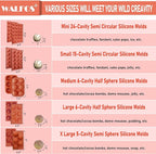 Small 15-Cavity Semi Circular Silicone Mold, 2 Packs Half Sphere Silicone Baking Molds for Making Jelly, Chocolates and Cake