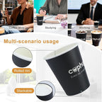 300 Pack 8 oz Disposable Paper Coffee Cups, 8 Ounce Black Paper Hot Coffee Cups–Perfect for Hot Beverages, Party, Office, and Home Use