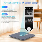 Healthkeep Body Fat Scale with Dual VA Displays and ITO Technology, 16 Body Datas with Heart Rate, Smart Weight Scale Compatible with iOS & Android, Max 400lb/180kg, Sliver