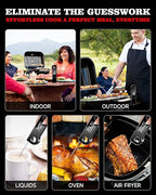 2025 Meat Thermometer Digital, ±0.5°F Accuracy Instant Read Thermometer180° Rotating Display, Calibratable and Auto Off, IP67 Waterproof Food Thermometer for Cooking,Grill,Oil Deep Fry, Brewing,Candy