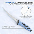 Calamus SwiftGlide Fillet Knife Kit Combo, Fishing Bait Knife and Filet Knives, G4116 German Stainless-steel Blades, Non-slip Handle, Fish Scaler, Non-slip Grip Gloves, Sharpening Rod, Storage Bag